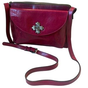 Patricia Nash Leather Salina Crossbody Purse Cowgirl Western Boho Pen Marks